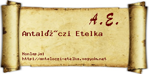 Antalóczi Etelka névjegykártya